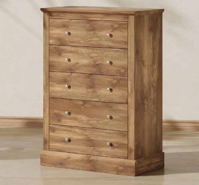 Front. Forest'nSky - Brown 5 drawer 31.1 in. Wide Chest of Drawers for Living Room - Brown.