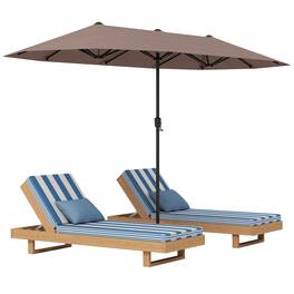 Gymax - 13 FT Double-sided Patio Umbrella Outdoor Large Twin Size Umbrella - Coffee
