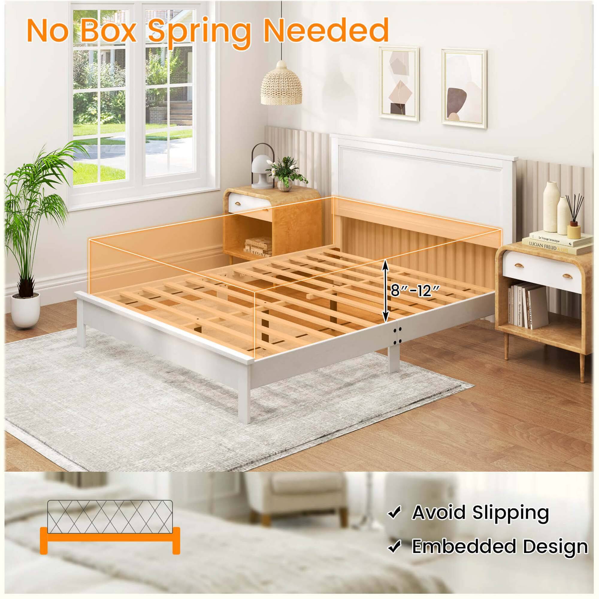 No Box Spring Needed 1 - CKIAN YRLUD 8"-12" Avoid Slipping Embedded Design