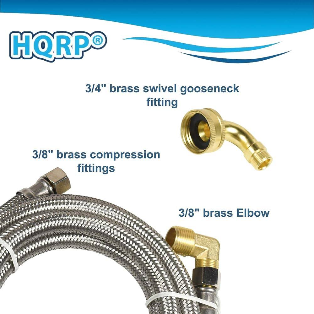 HQRP 3/4" brass swivel gooseneck fitting  
3/8" brass compression fittings  
3/8" brass elbow