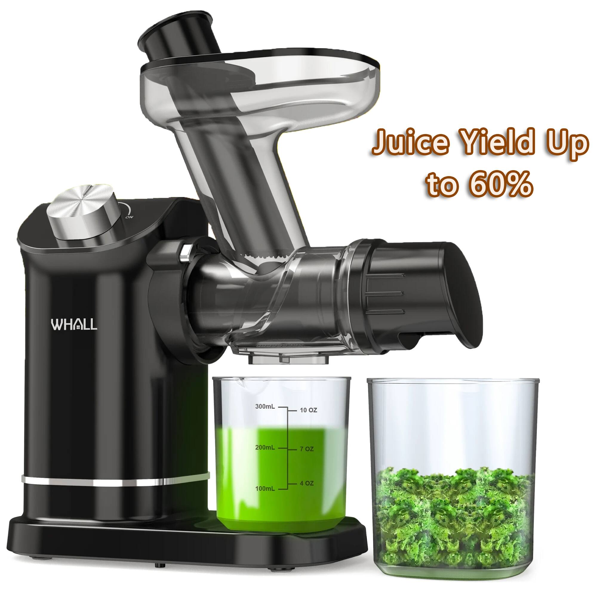 WHALL Masticating Juicer, High Yield Cold Press Juicer, Electric