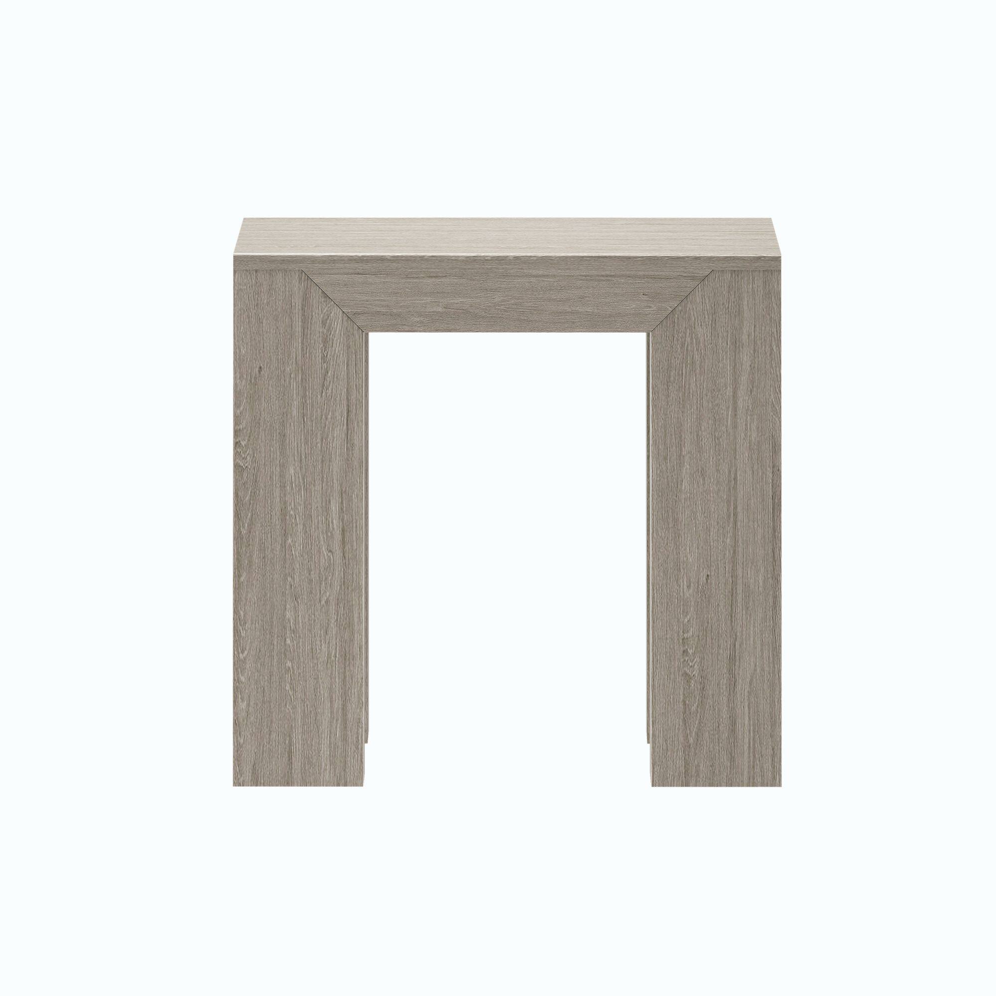 Alt View 2. Plank+Beam - Modern Rectangular Side Table (25in x 15in / 630mm x 375mm), Seashell Wirebrush - Seashell Wirebrush.