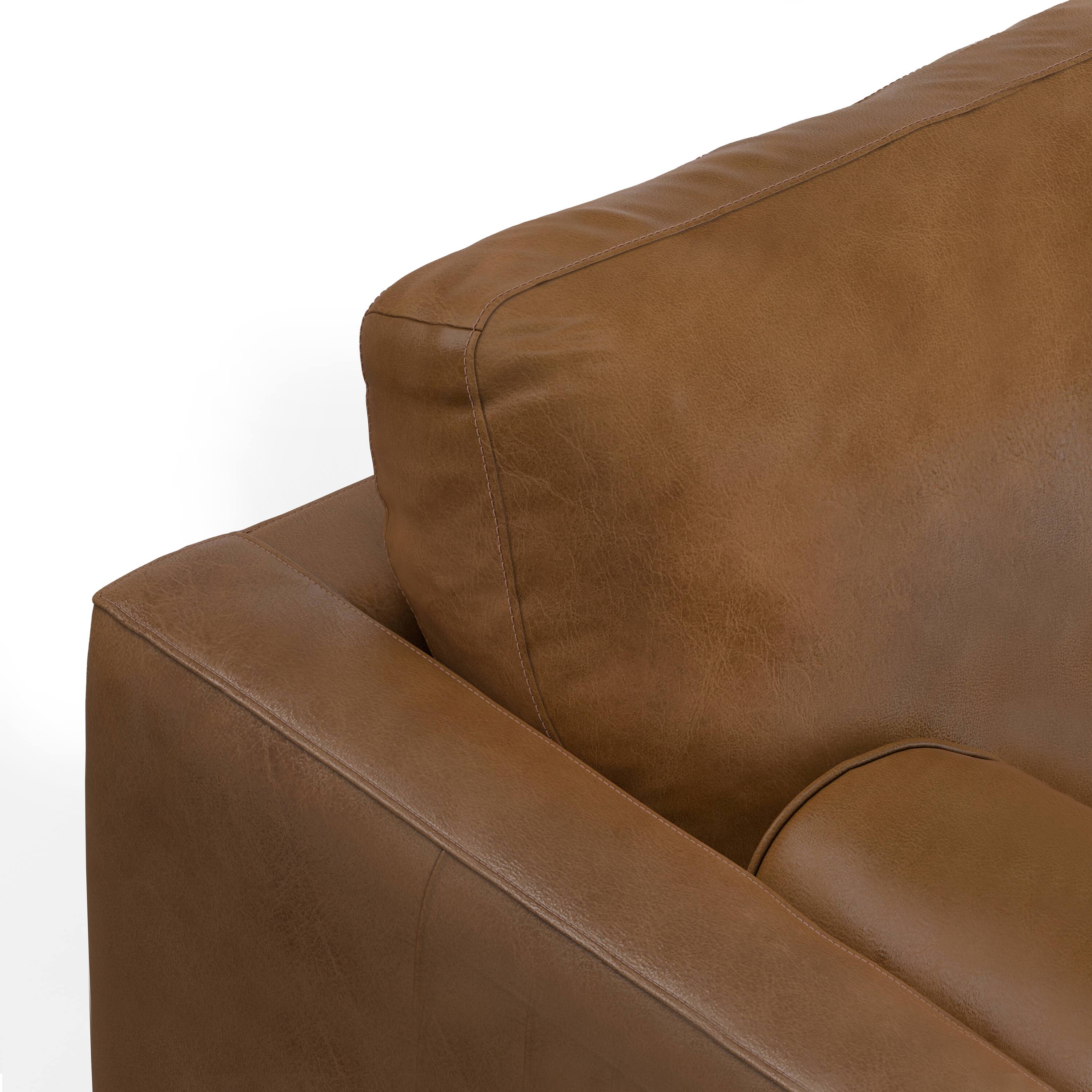 Alt View 9. Simpli Home - Morrison Mid Century Left Sectional 102 inch Wide Sofa Sectional in Caramel Brown Genuine Leather - Caramel Brown.