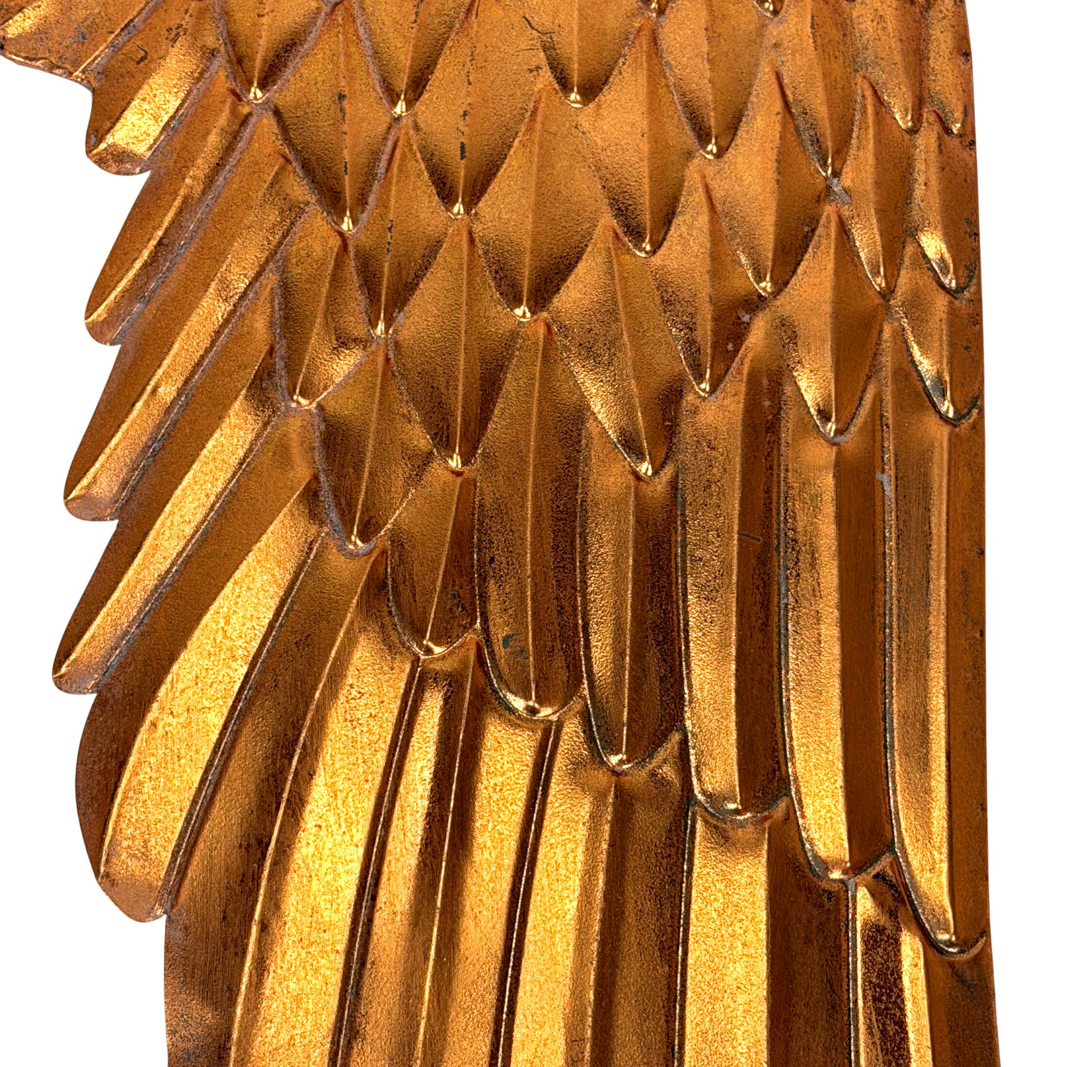 Alt View 7. Zeckos - Metal Angel Wings Wall Sculpture Copper Bronze 34 Inch Wide Jute Hanging Decor - Copper.