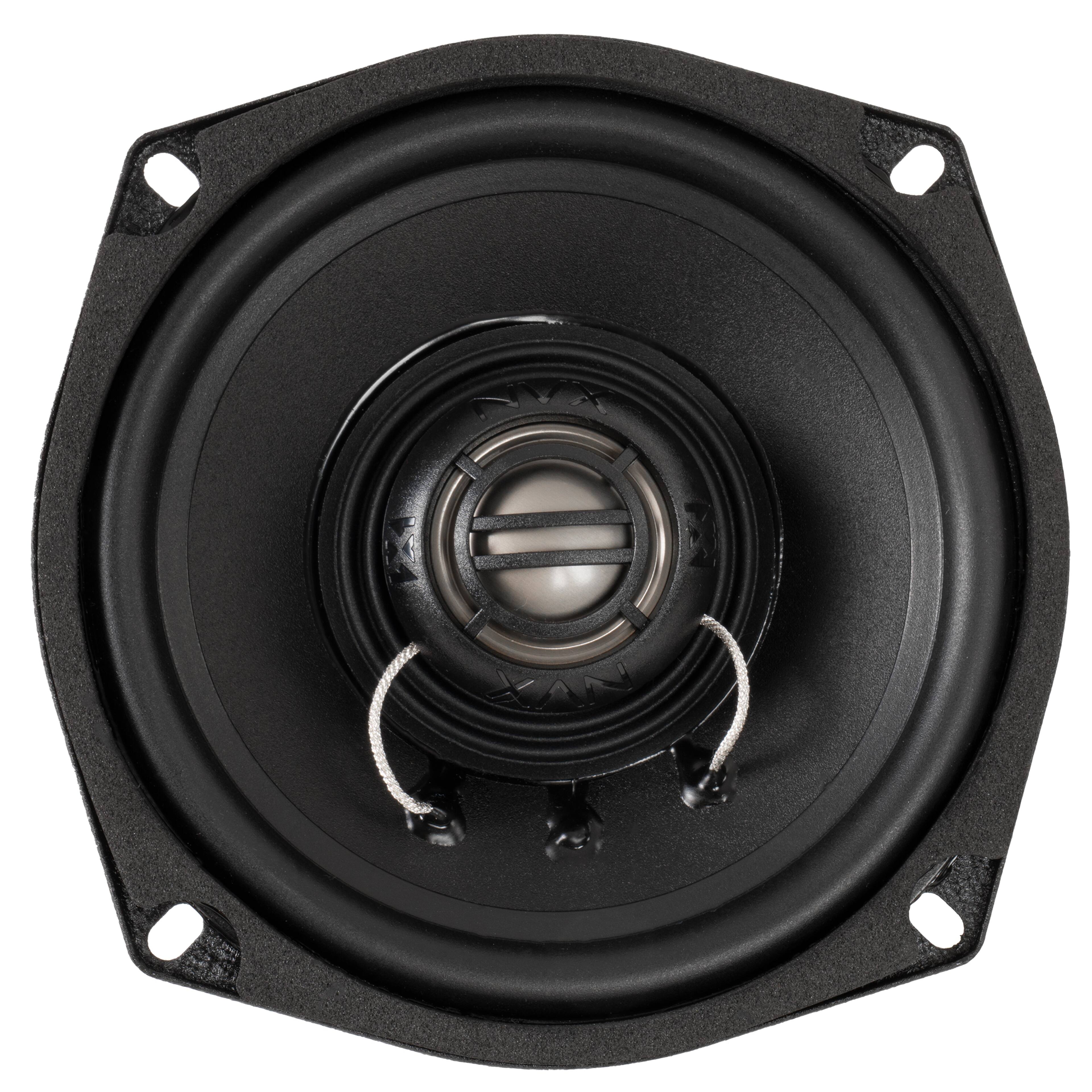 Left. NVX - XFHD5R 300W RMS 5.25in XF-Series 2-Ohm Rear Tour-Pak Speakers for Select 1998-2013 Harley-Davidson Touring Model.