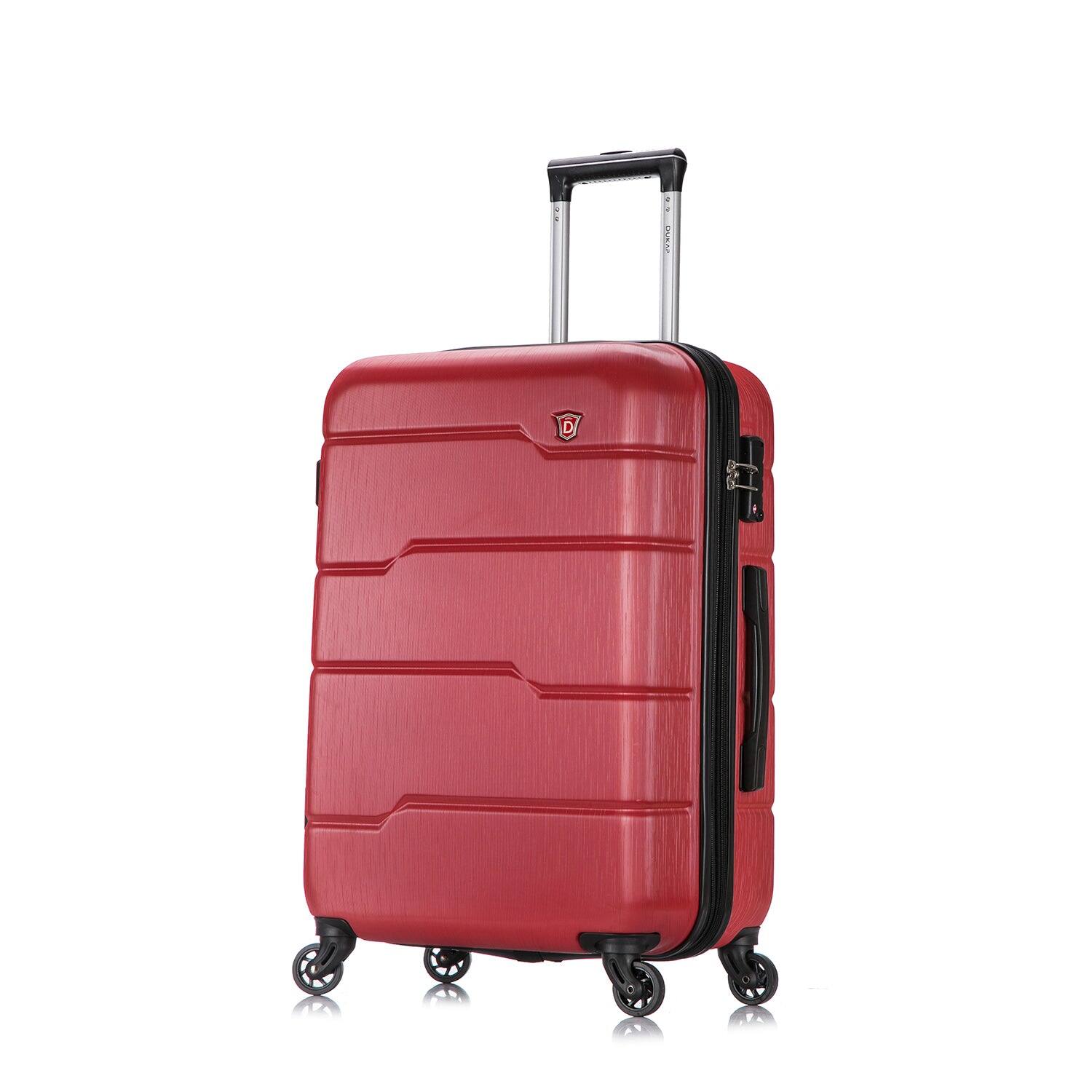 Front. DUKAP - Rodez Lightweight Hardside Spinner Luggage 24" - RED.