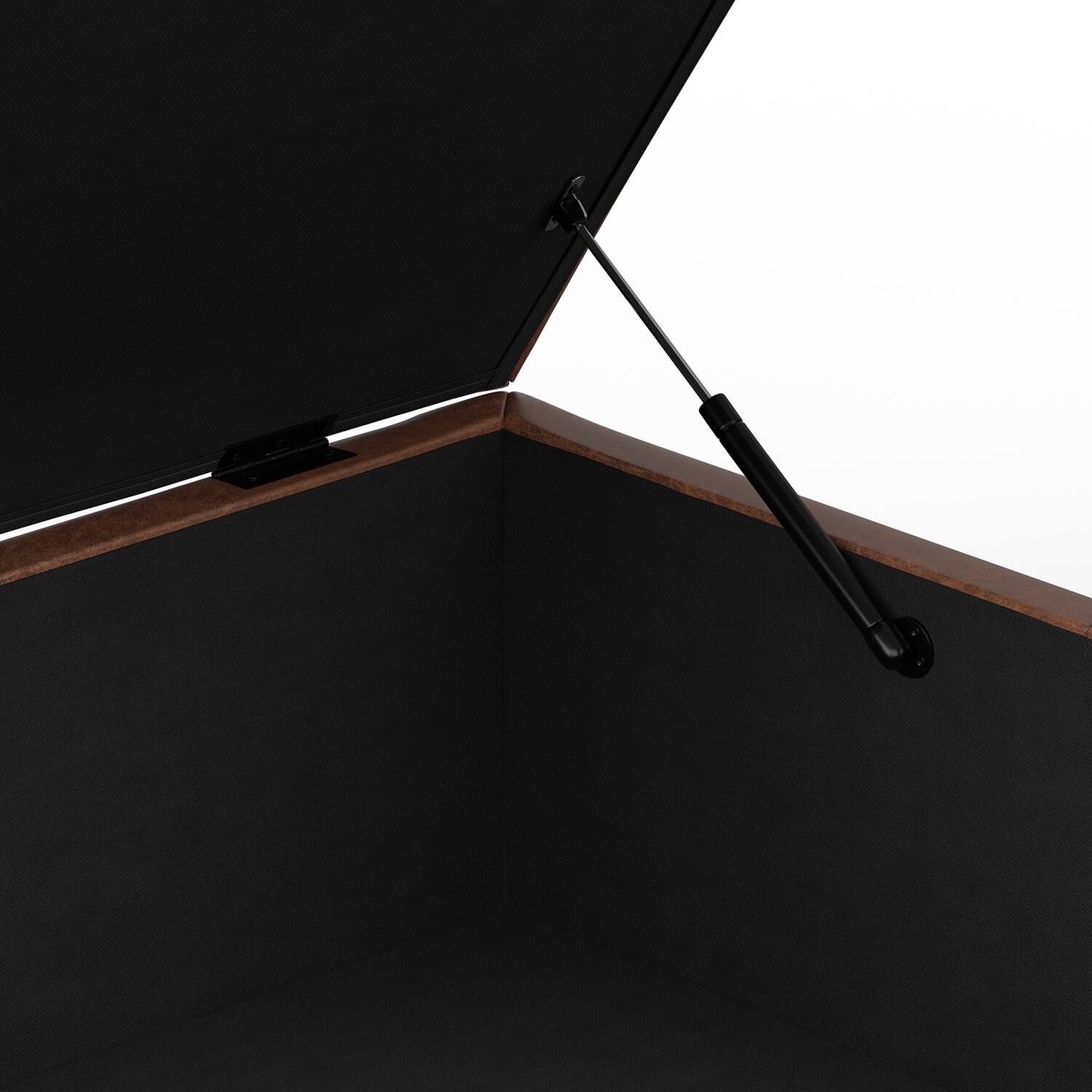 Alt View 9. Simpli Home - Gabbie 36 inch Wide Square Coffee Table Storage Ottoman in Distressed Saddle Brown Vegan Leather - Distressed Saddle Brown.