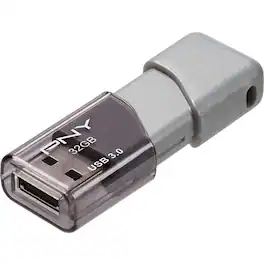 PNY - 32GB USB 3.0 (3.1 Gen 1) Type A Flash Drive - 32 GB - USB 3.0 (3.1 Gen 1) - 90 MB/s Read Speed - 45 MB/s Write Speed - Silver