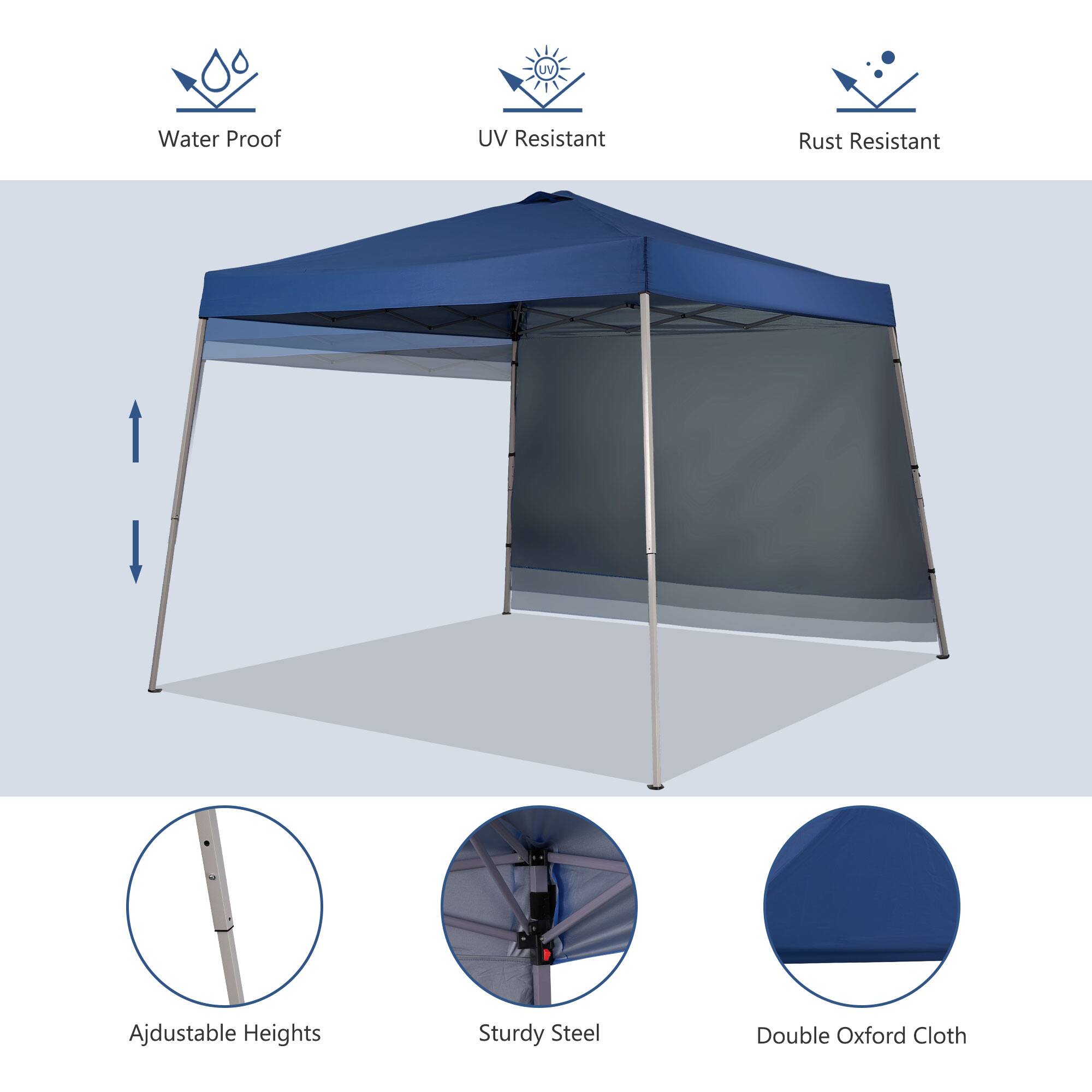 UV Water Proof UV Resistant Rust Resistant Adjustable Heights Sturdy Steel Double Oxford Cloth