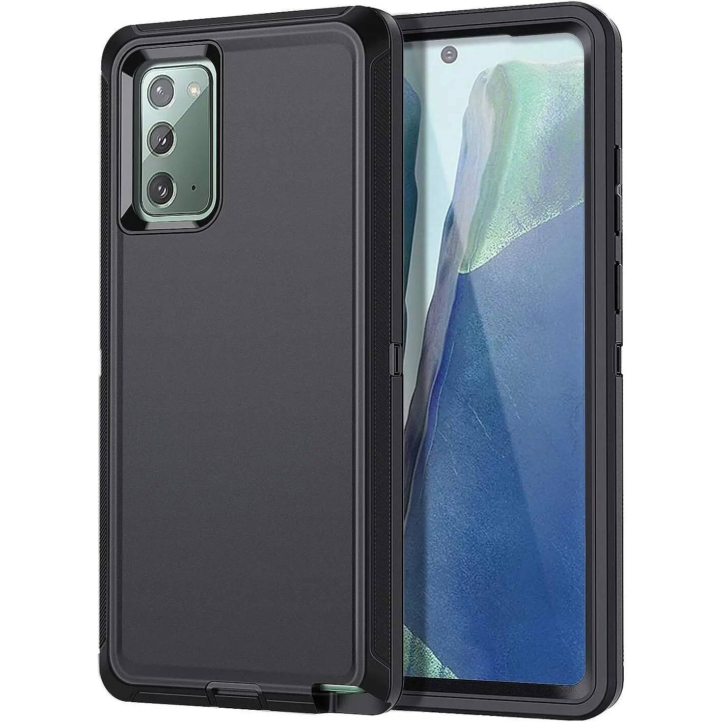 Front. Entronix - Entronix Case for Galaxy Note 20 - Triple-Layer Heavy Duty Protection - Black.