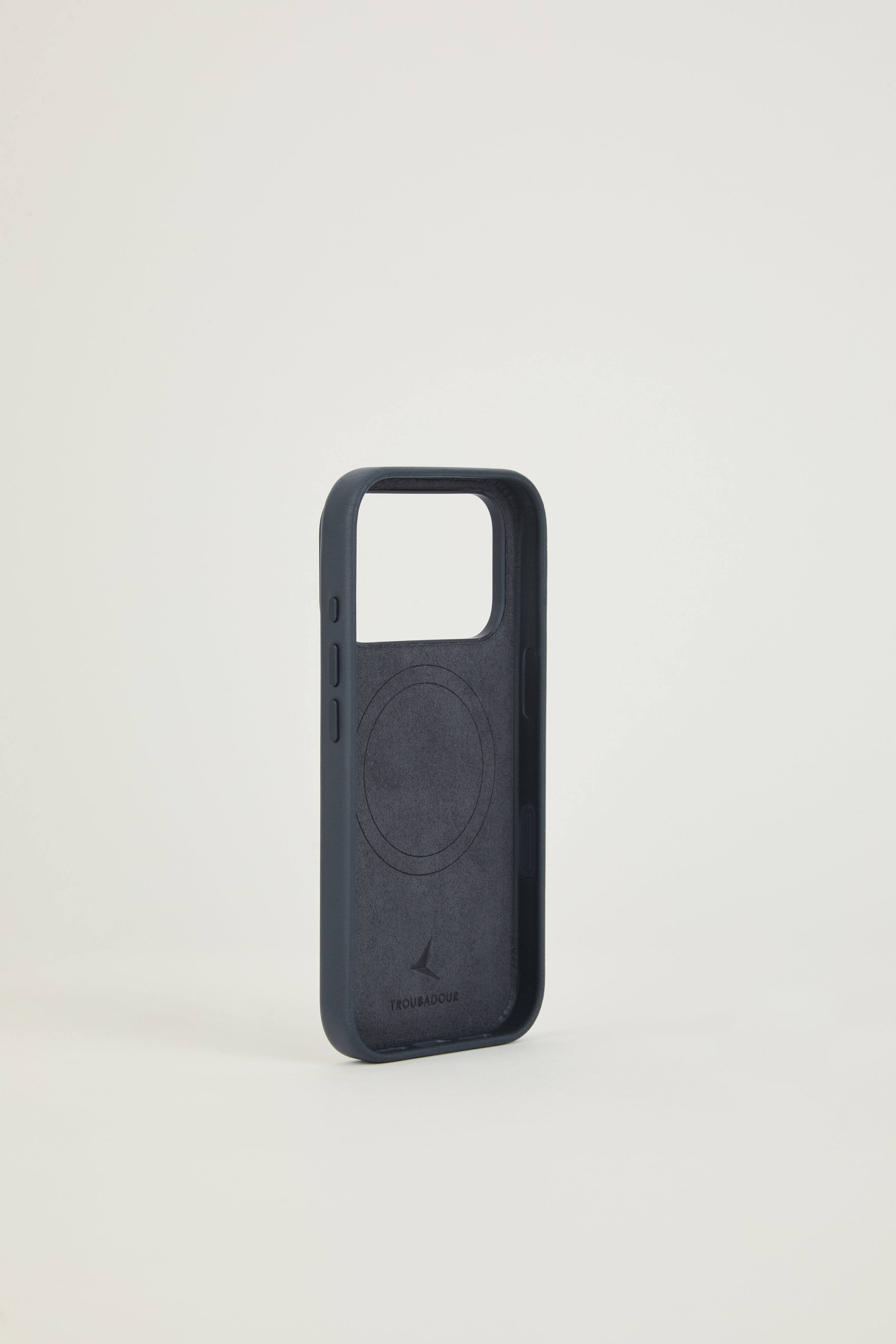 Back. Troubadour - iPhone 18 Pro Leather Case - Basalt.