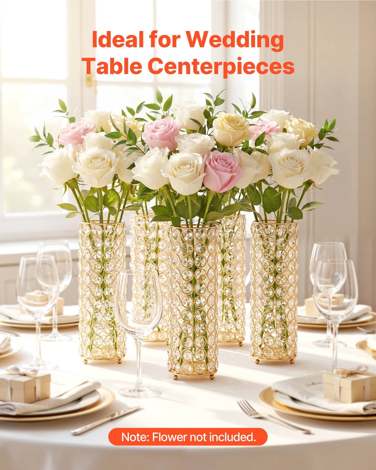 Ideal for Wedding Table Centerpieces

Note: Flower not included.