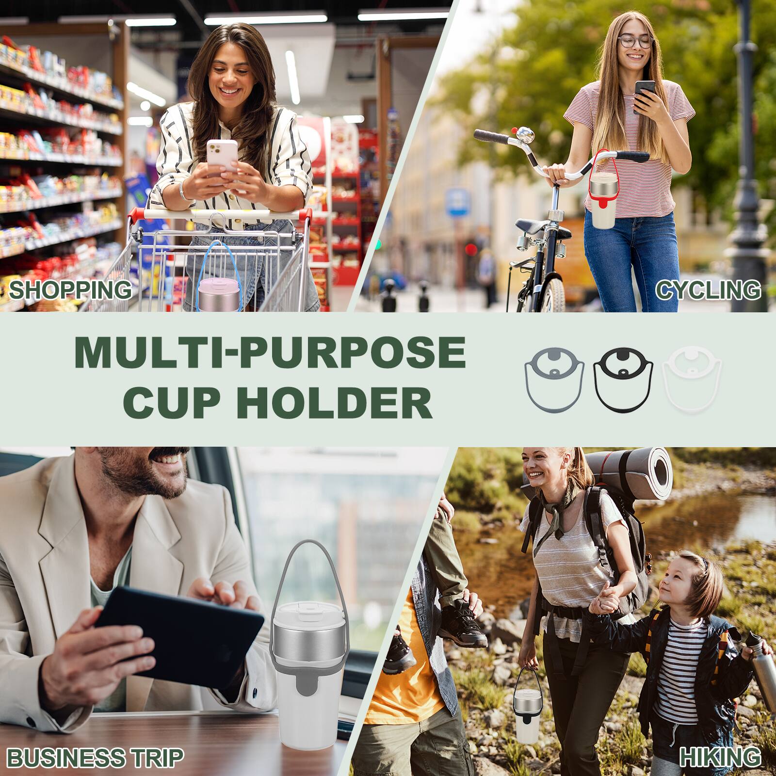 SHOPPING CYCLING MULTI-PURPOSE CUP HOLDER BUSINESS TRIP HIKING