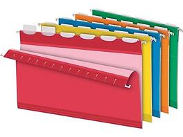 Pendaflex - Hanging File Folder, Expansion, 6-Tab, Legal Size, Assorted, 25/Box - Assorted Colors