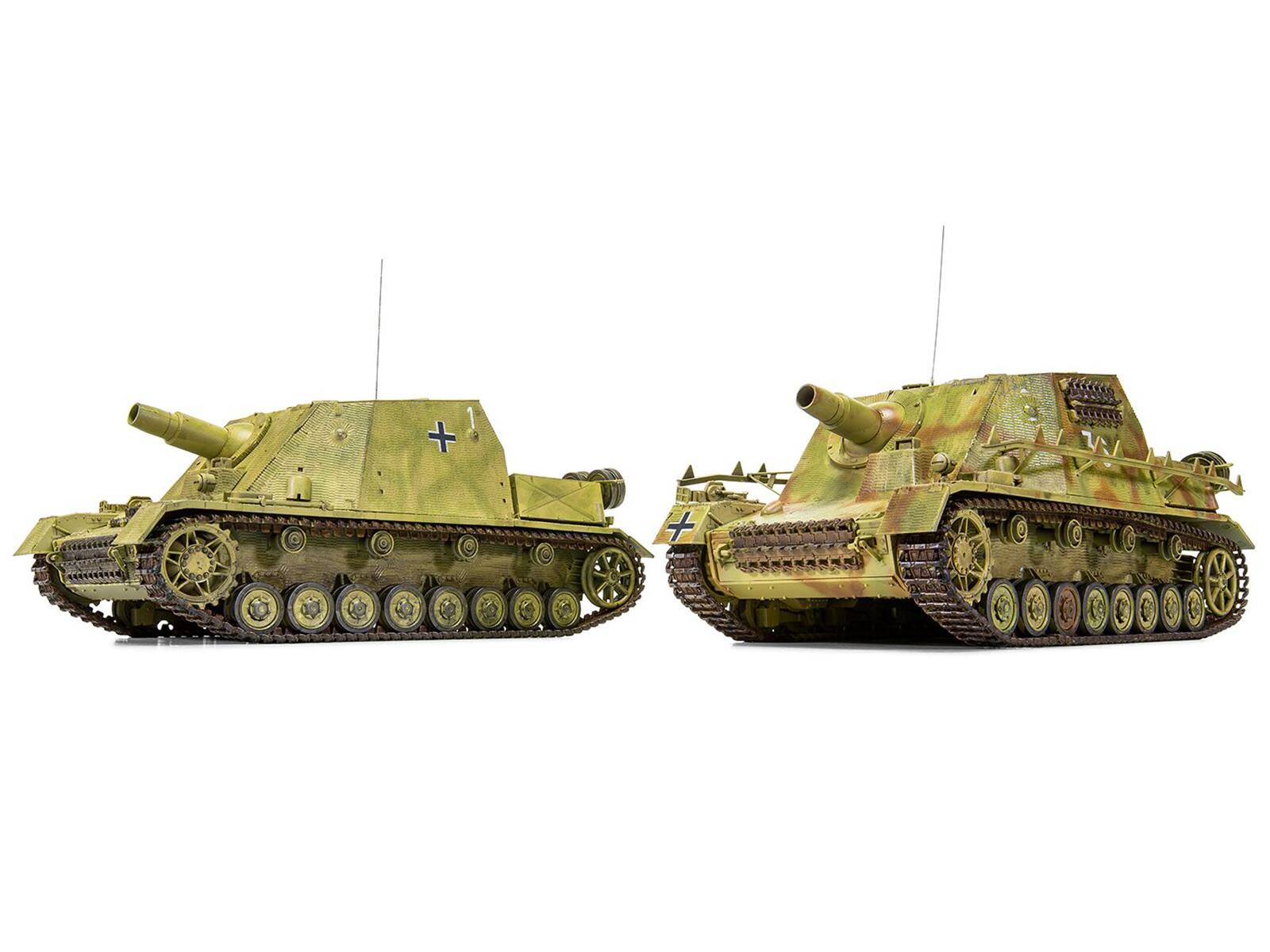 Left. Airfix - Level 3 Model Kit Sturmpanzer IV Brummbar "Mid Version" Tank with 2 Scheme Options 1/35 Plastic Model Kit by Airfix - Multi.