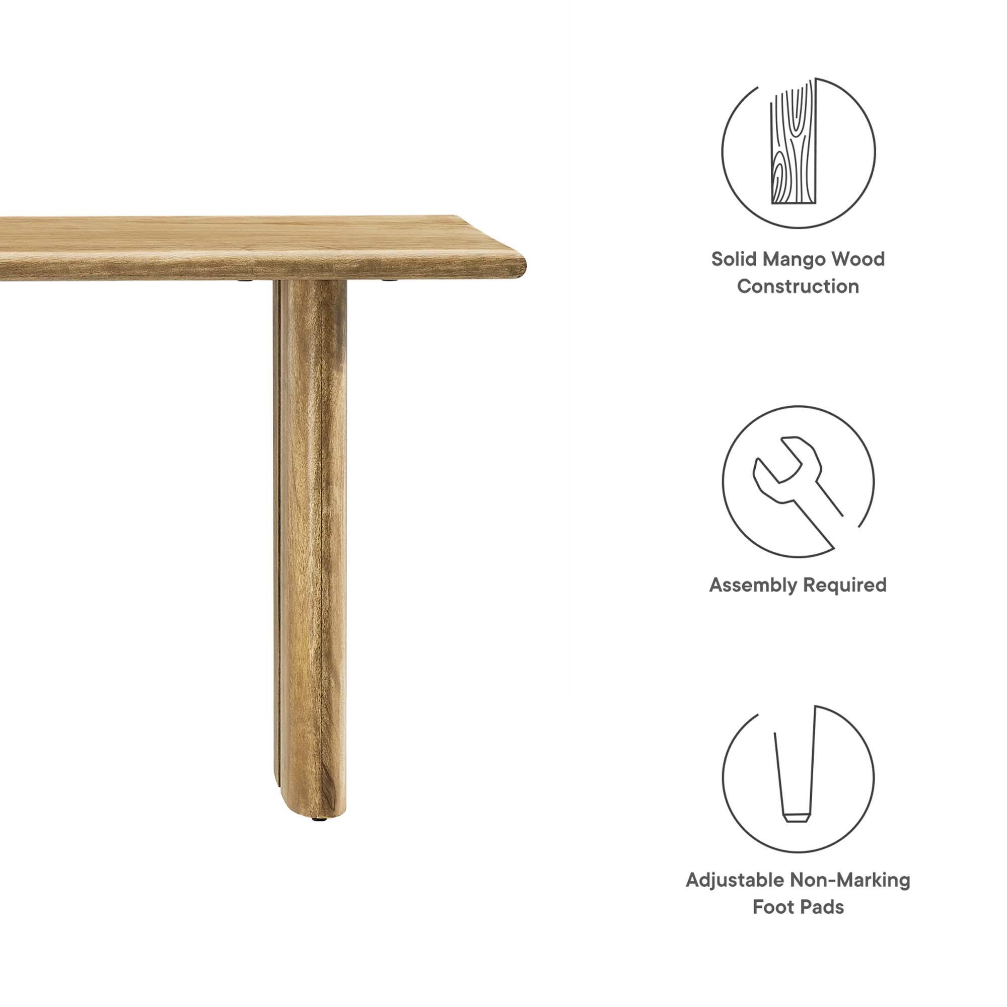Solid Mango Wood Construction  
Assembly Required  
Adjustable Non-Marking Foot Pads