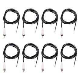 Unique Bargains - 8pcs 5ft RCA Audio Subwoofer Cable, 1 RCA Male Plug to Bare Wire Open End Audio Video Speaker for Amplifier Home Theater - White