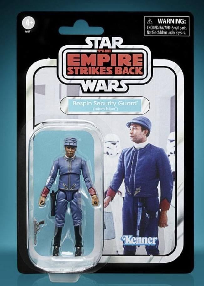 4+ F6371

WARNING: CHOKING HAZARD - Small parts. Not for children under 3 years.

STAR WARS
THE EMPIRE STRIKES BACK

Bespın Security Guard (Isdan Edian)

Kenner