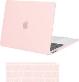 mosiso - Case for MacBook Air 13 inch Case 2020 2019 2018 Release M1 A2337 A2179 A1932 with Touch ID with Keyboard Cover - Chalk Pink