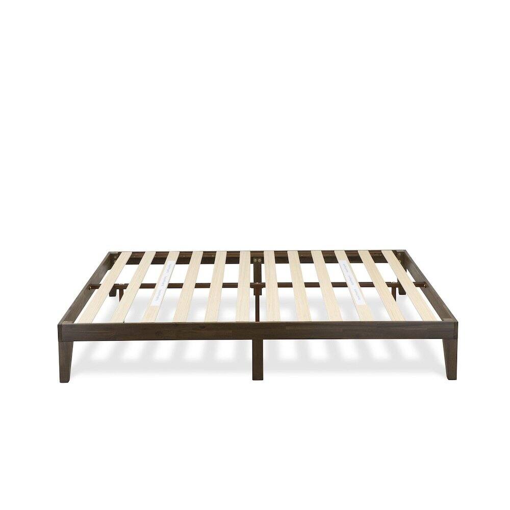 Left. East West Furniture - King Size Platform Bed with 4 Legs and 2 Extra Center Legs - Walnut Finish - Walnut.