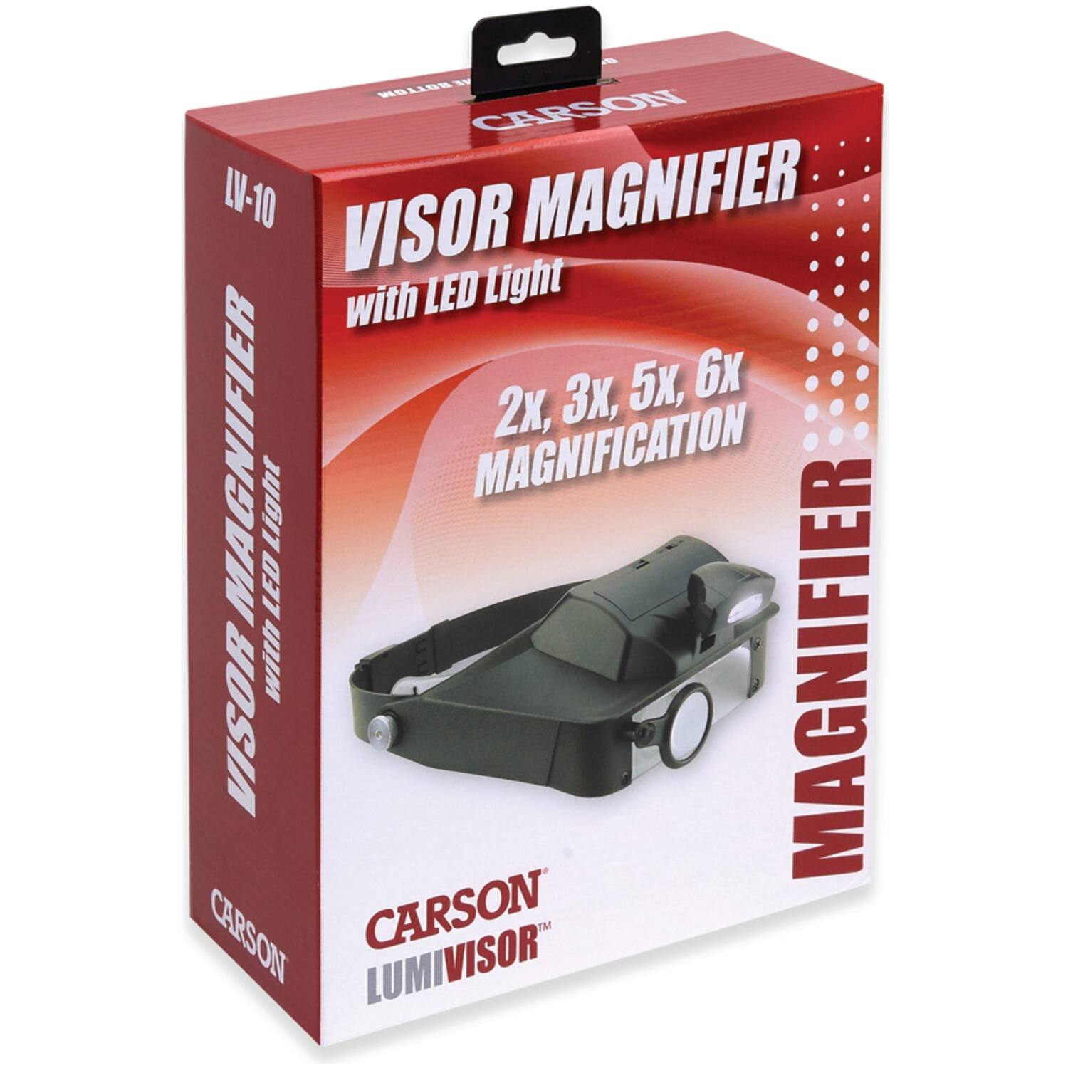 1 LE CARSON LV-10 VISOR MAGNIFIER with LED Light 3, 5, 6X 2x, MAGNIFIER MAGNIFICATION Light LED with MAGNIFIER VISOR CARSON CARSON TM LUMIVISOR