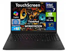 Lenovo - ThinkPad P16s 21KS0023US Laptop, Ultra 7-155H, 32GB, 2TB SSD, 16.0 LCD (1920x1200), RTX 500 Ada, Win 11 Pro - Black