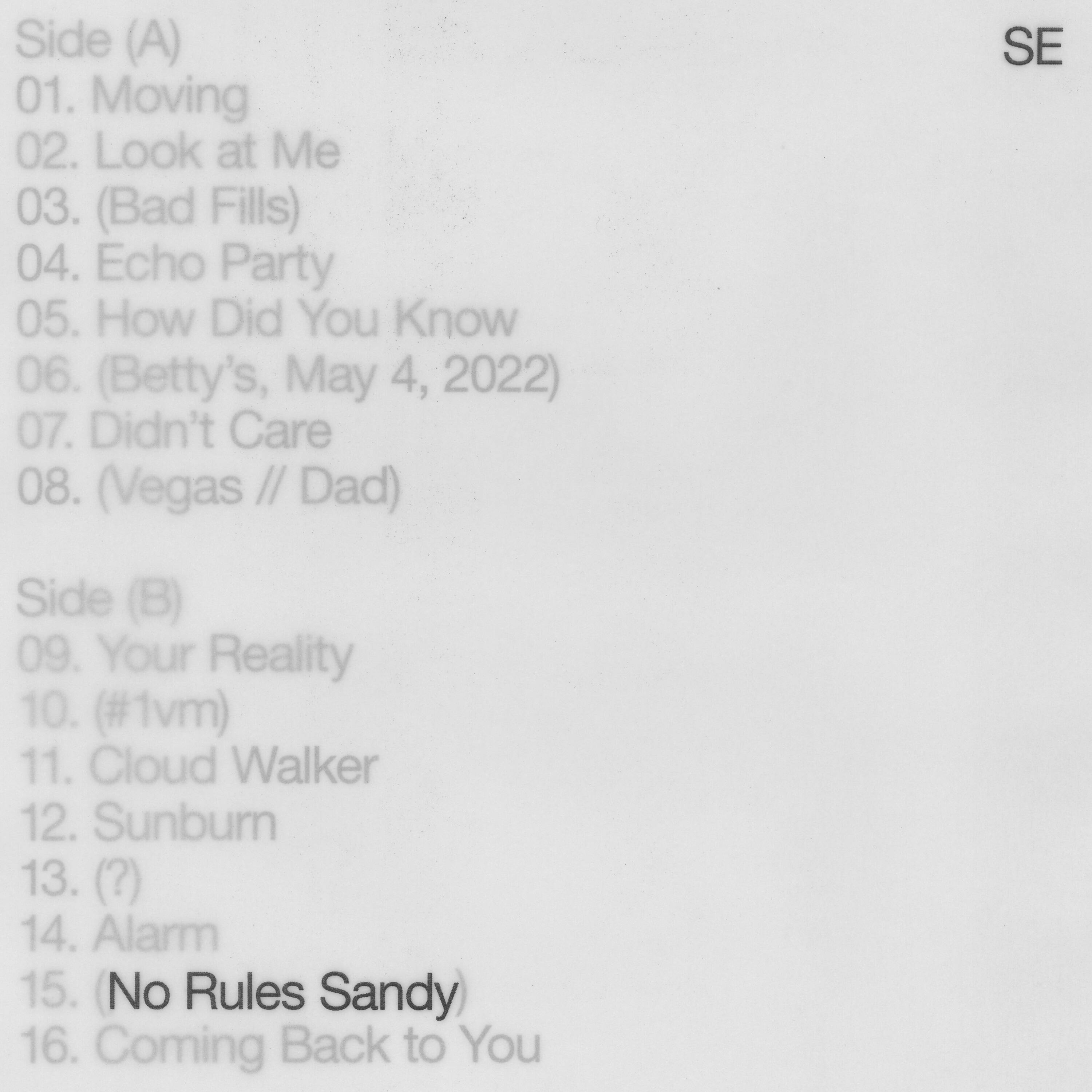 Front. No Rules Sandy [LP].