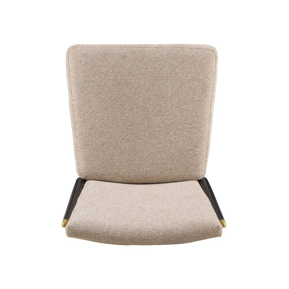 Alt View 3. Loheer - Loheer Modern Armless Dining Chairs Set of 2 Upholstered Iron Frame - Beige.