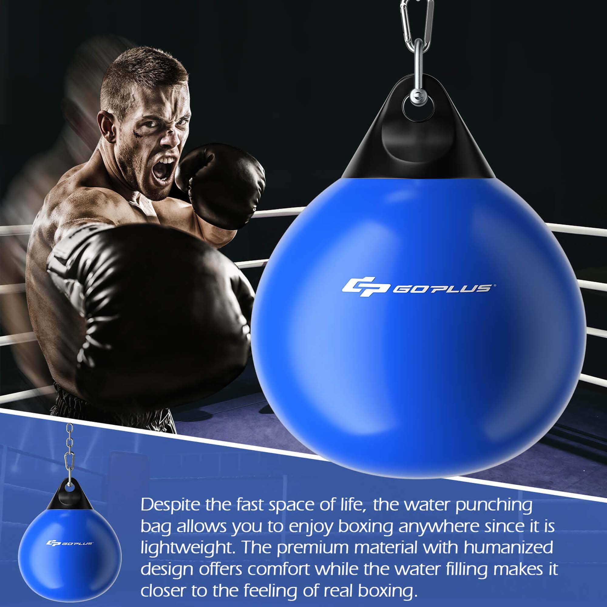 Despite the fast pace of life, the water punching bag allows you to enjoy boxing anywhere since it is lightweight. The premium material with humanized design offers comfort while the water filling makes it closer to the feeling of real boxing.
