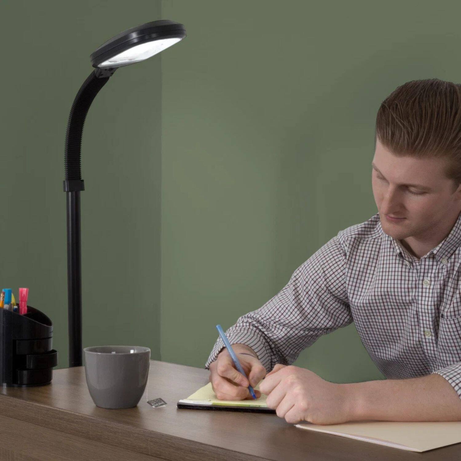 Alt View 1. Home Collection - Natural Full Spectrum Sunlight Reading Floor Lamp – 6 Ft Tall with Bendable Neck.