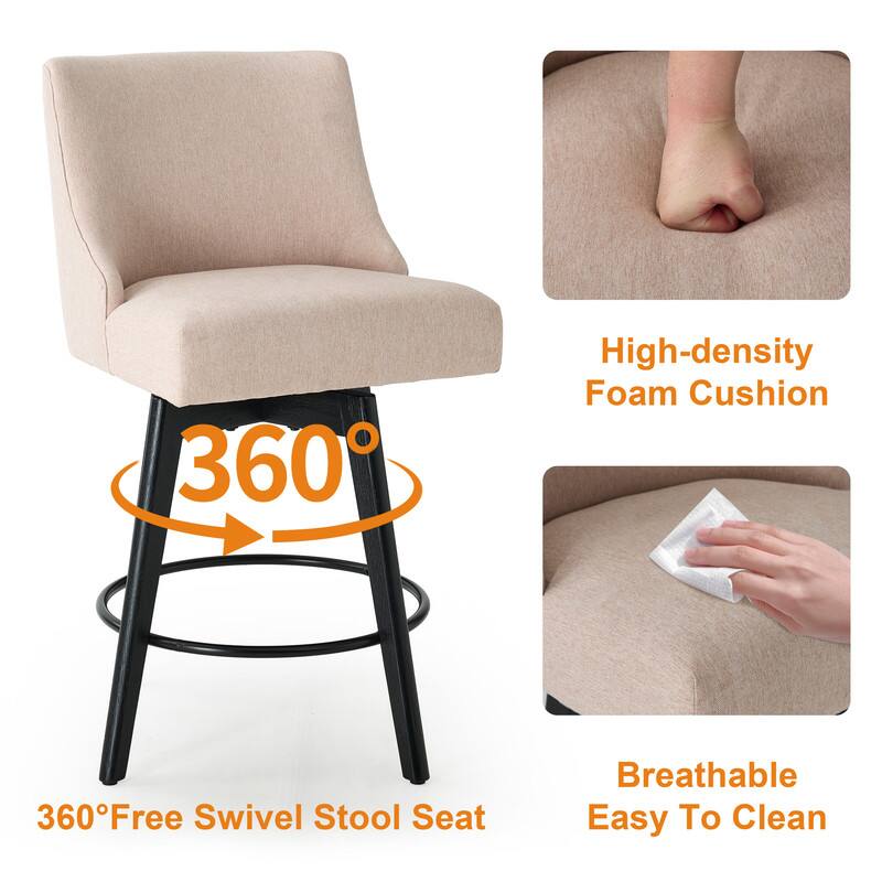 360° High-density Foam Cushion  
360° Free Swivel Stool Seat  
Breathable  
Easy To Clean