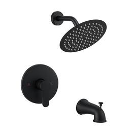 Boyel Living - Concealed Shower Faucet Set 8Inch 304 Rainfall Head Copper Body Zinc Alloy Handle - Black
