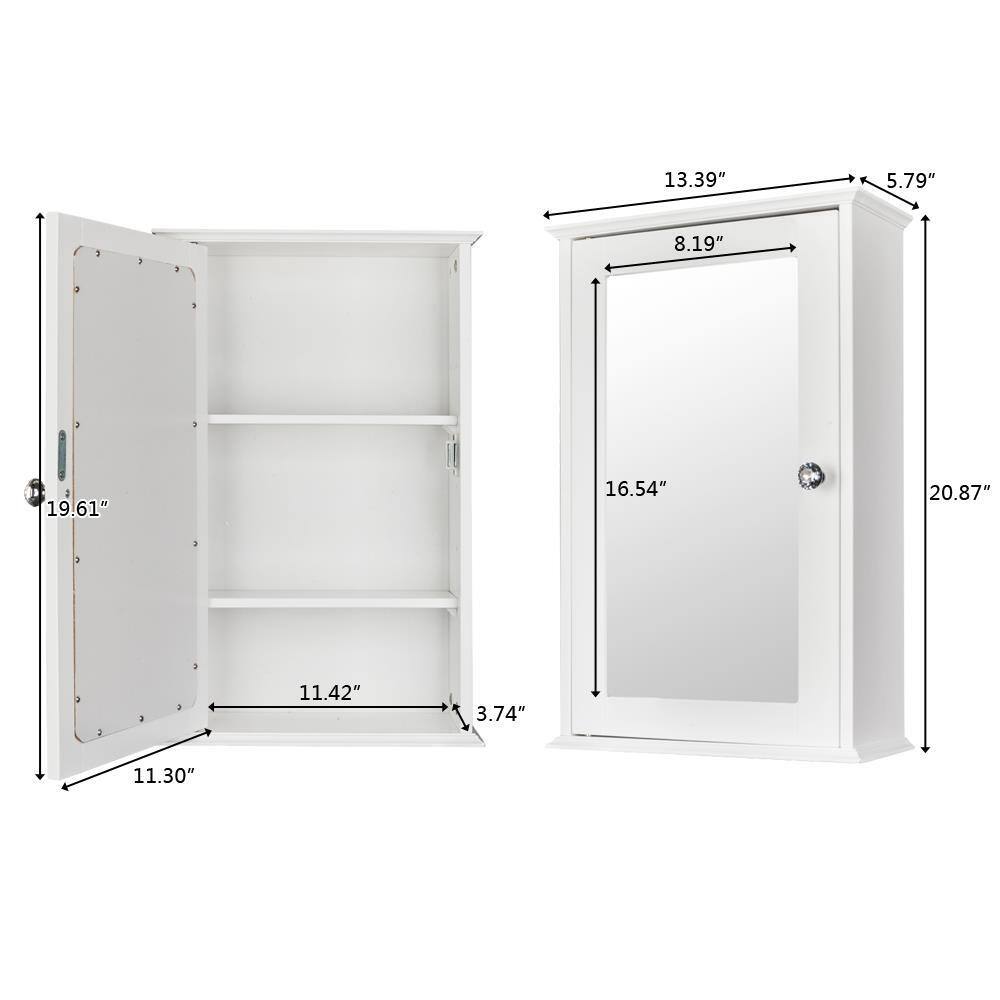 Alt View 2. Winado - Wall Mount Bathroom Cabinet Storage Medicine Cabinet Kitchen Laundry Cupboard - White.