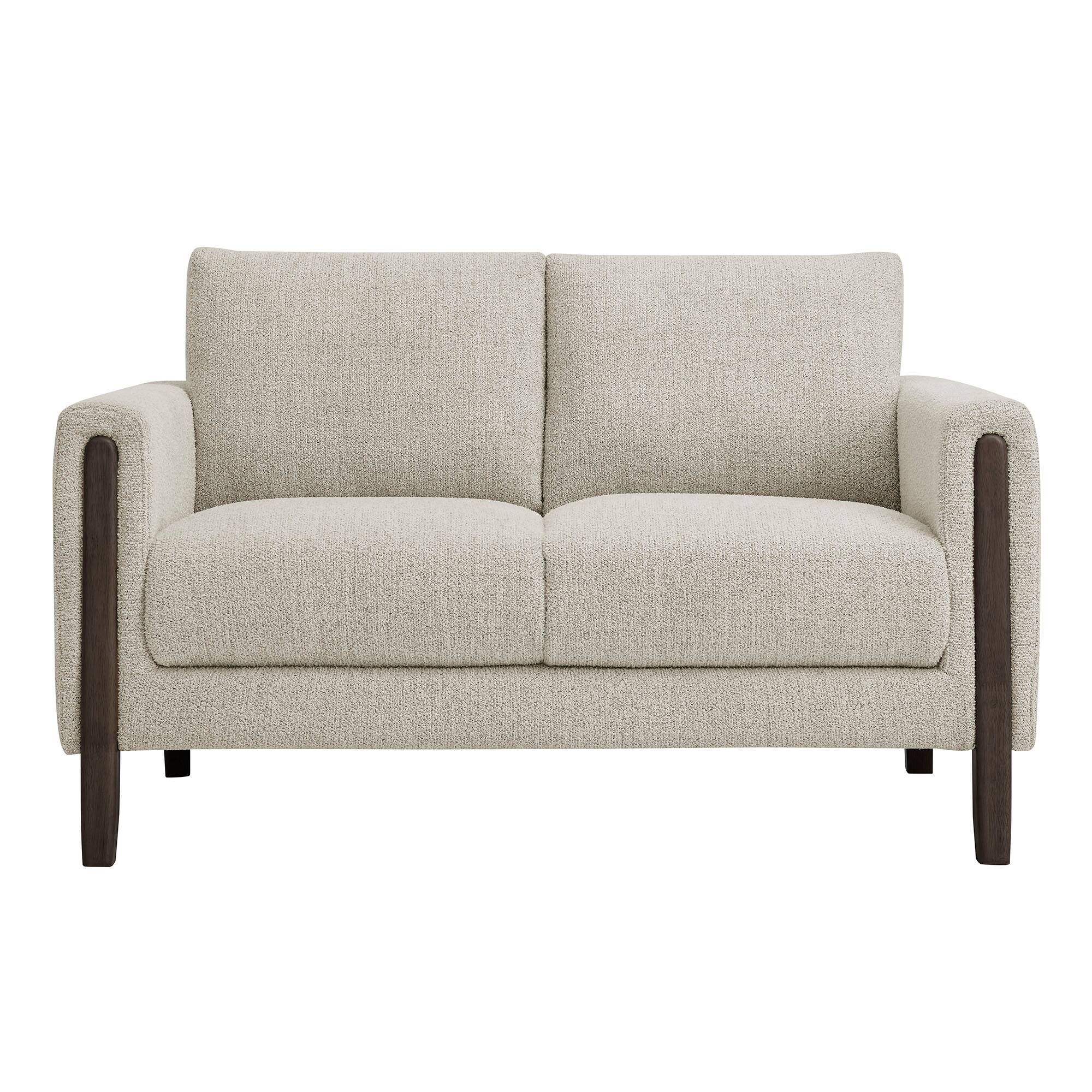 Alt View 4. Modway - Hawken Boucle Fabric Loveseat by Modway - Parchment Espresso.