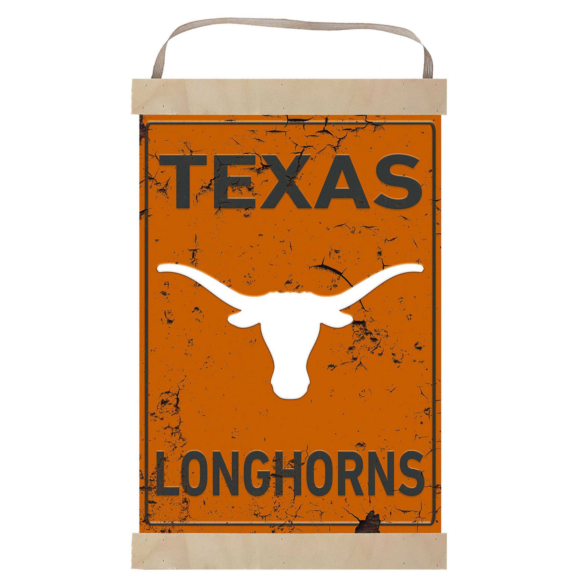 Texas Longhorns Faux Rust Banner Sign