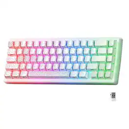 Stamp n Camp - X Xvx M67 60% Percent Wireless Qmk/via Topographic Gaming Tri-mode Thocky Creamy Mechanical Key Board Hot Swappable - White