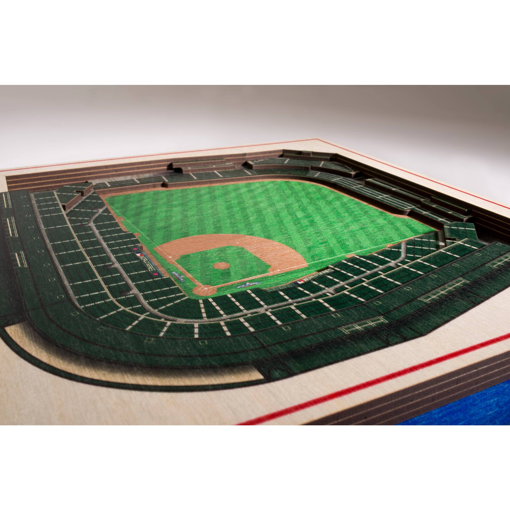 Alt View 2. YouTheFan - Chicago Cubs 2016 MLB World Series Champions 17'' x 13'' 5-Layer 3D StadiumViews Wall Art - Brown.