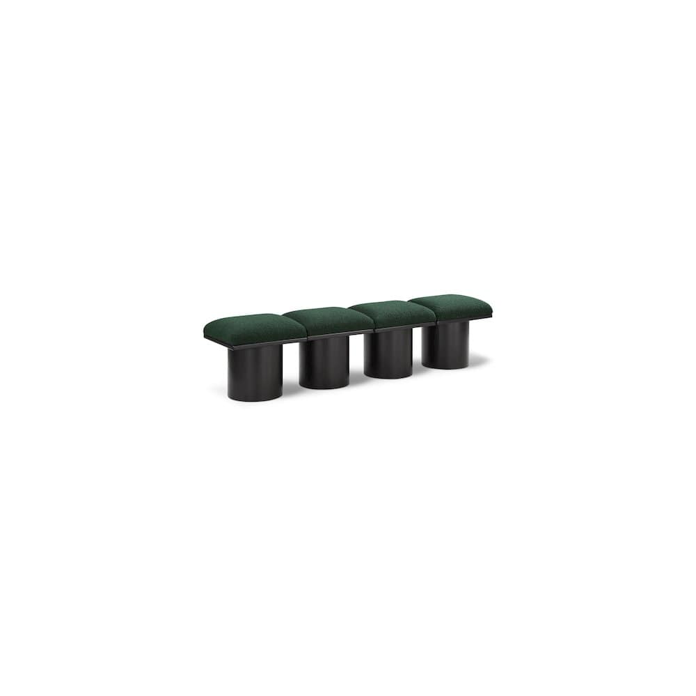Meridian Furniture - Pavilion Bench - Green Boucle Fabric