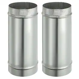 Unique Bargains - 5 x 12 Inch Round Dryer Duct, 2pcs Galvanized Steel Crimped Straight Air Vent Duct Extension Coupler Pipe Adapter - Silver