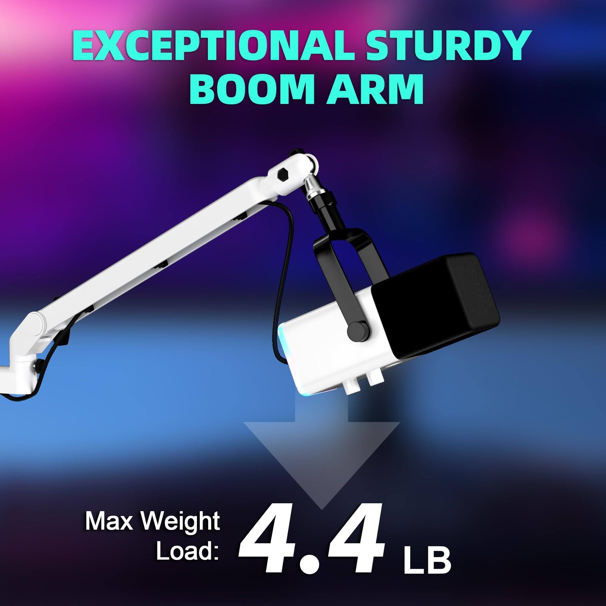 EXCEPTIONAL STURDY BOOM ARM

Max Weight Load: 4.4 LB