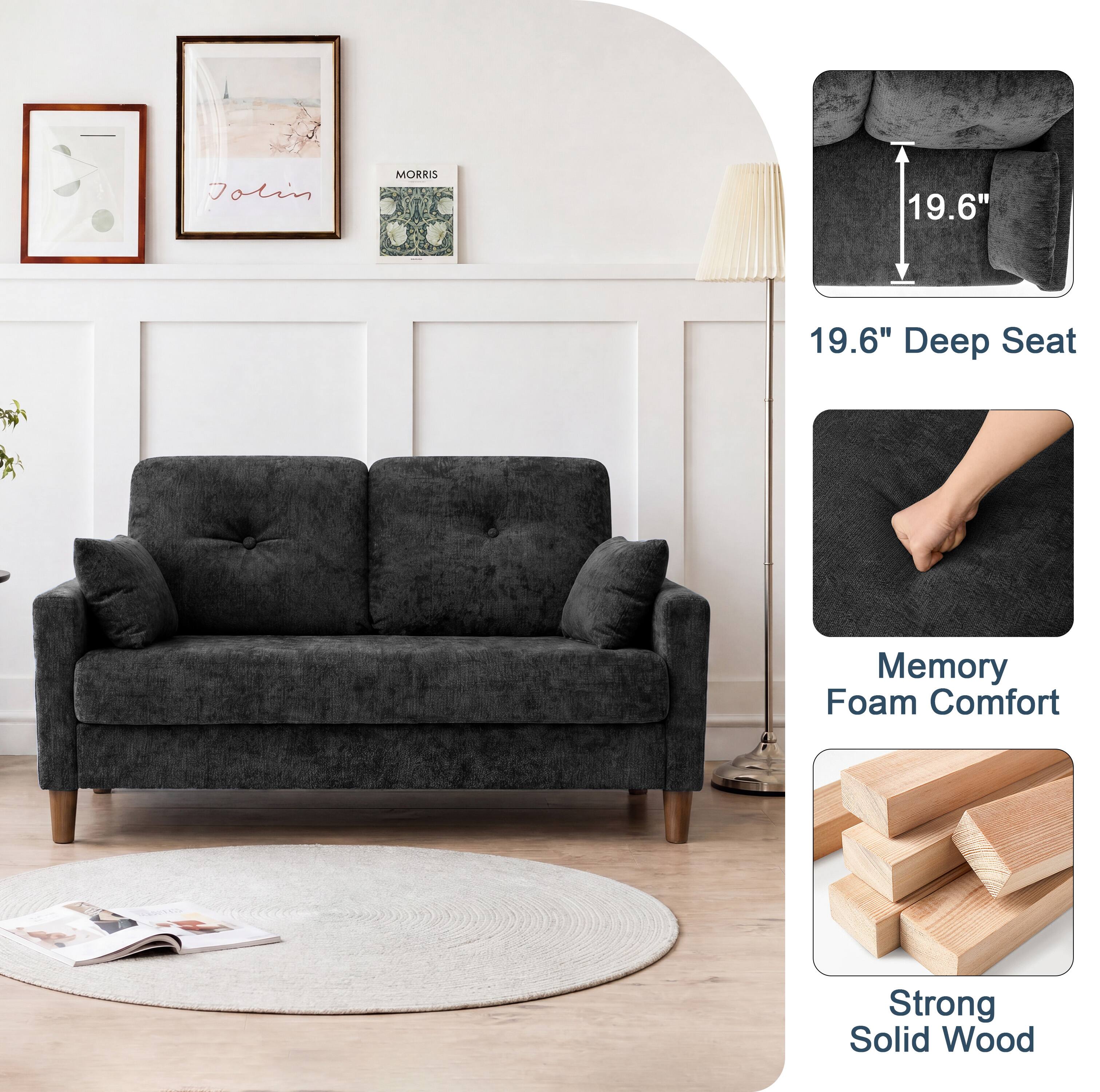 Jolin MORRIS  
19.6" Deep Seat  
Memory Foam Comfort  
Strong Solid Wood