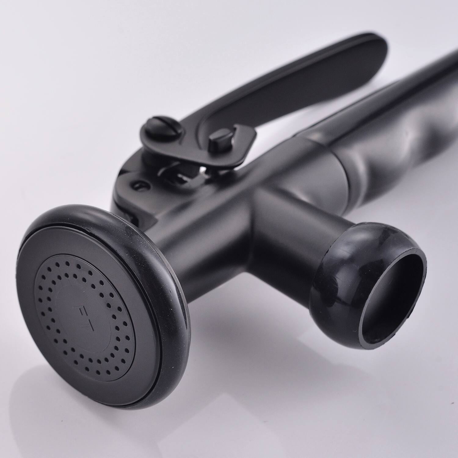 Back. Siljoy - Commercial Kitchen Faucet Pull Down Sprayer Black and Nickel,Single Handle Kitchen Sink Faucet - Black and Silver.