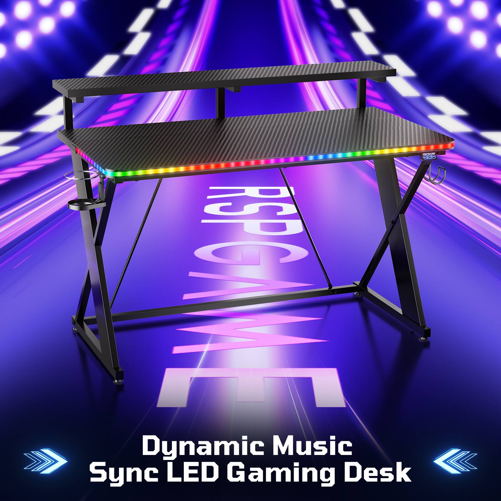 Dynamic Music Sync LED Gaming Desk