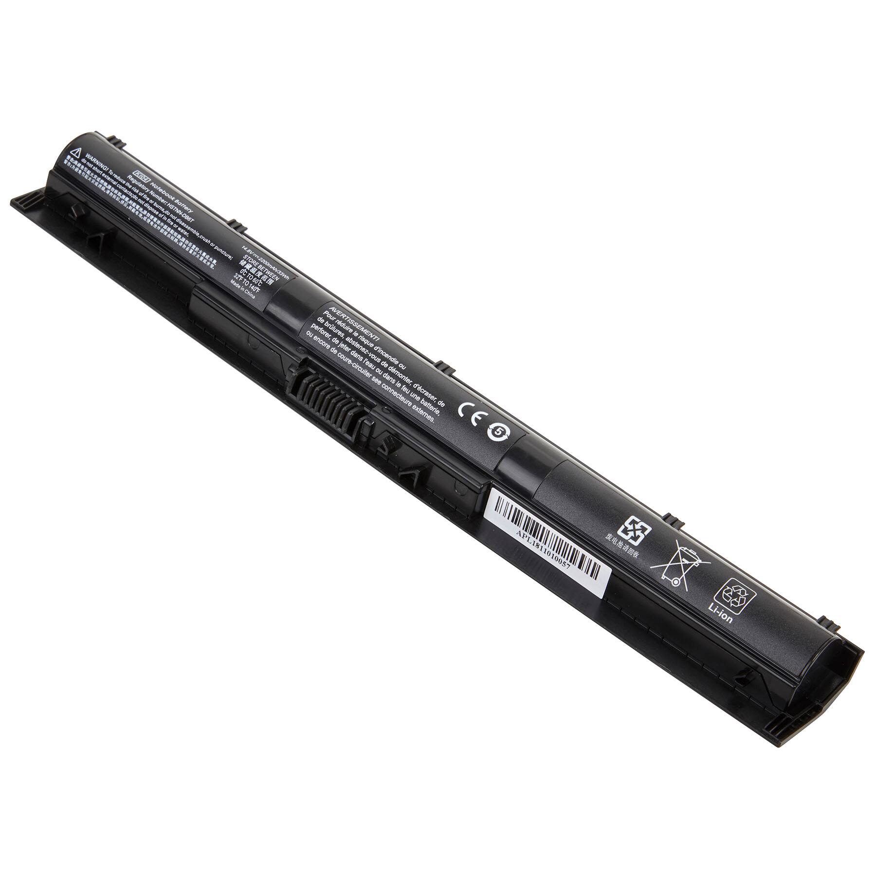 Front. DENAQ - REPLACEMENT LAPTOP BATTERY FOR HP - Black.