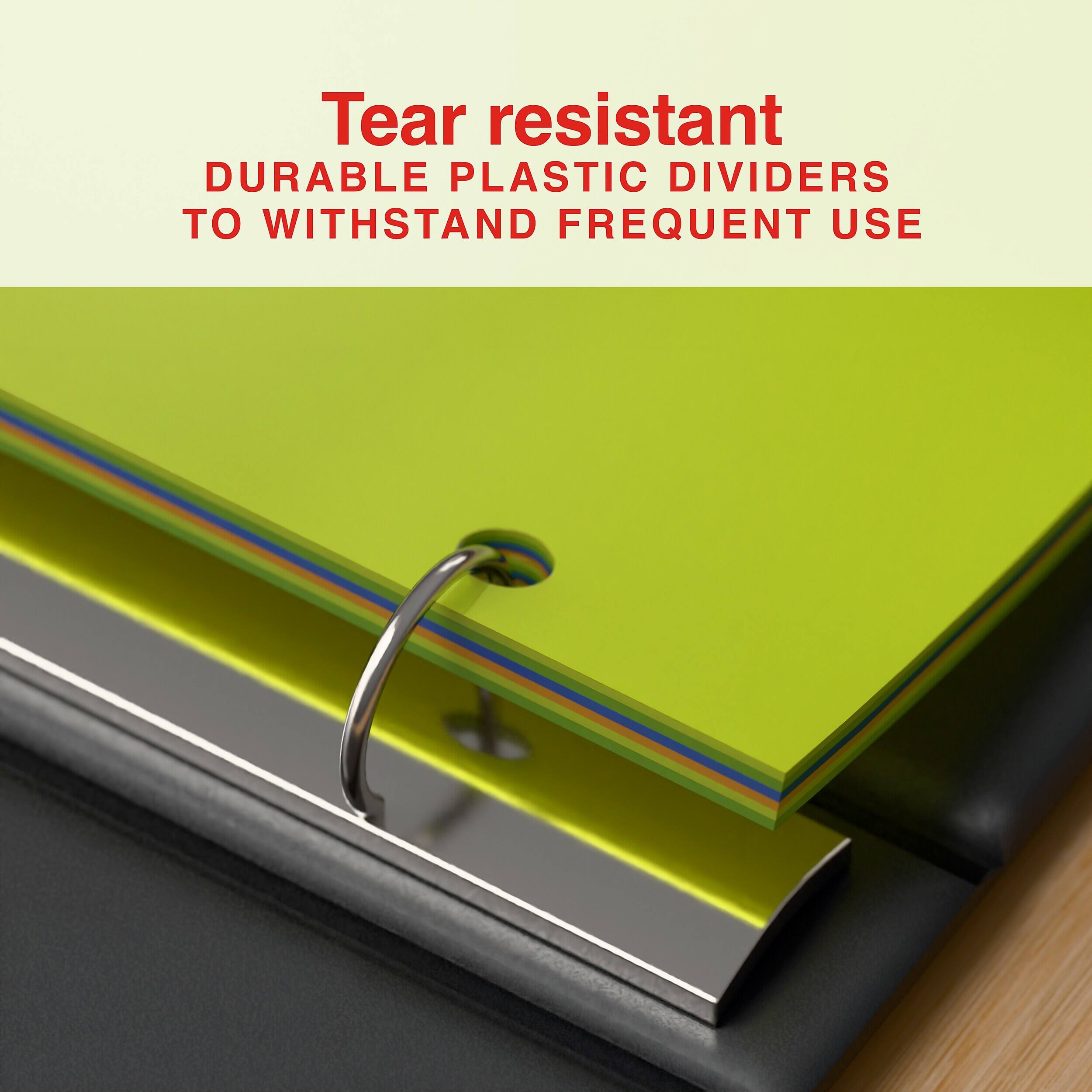 Tear resistant  
DURABLE PLASTIC DIVIDERS  
TO WITHSTAND FREQUENT USE