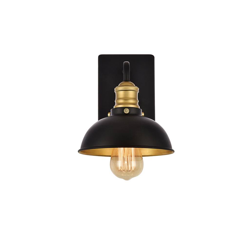 Alt View 2. Living District - Anders Collection Wall Sconce D7.1 H8.3 Lt:1 Black and Brass Finish - Black And Brass.