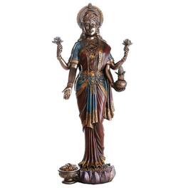 Pacific Trading - Large Hindu Goddess Lakshmi Statue Home Decoration 19.75 inch - Bronze