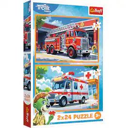 Trefl - Kids Treflik Family - In the Land of Joy 2x24 Piece Puzzle - Multicolor