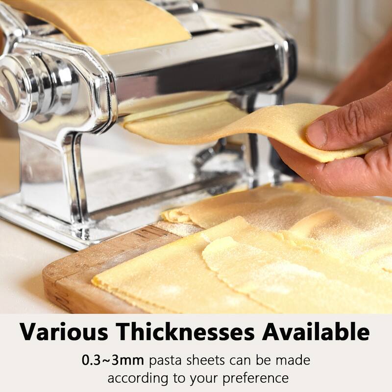 Various Thicknesses Available

0.3~3mm pasta sheets can be made according to your preference