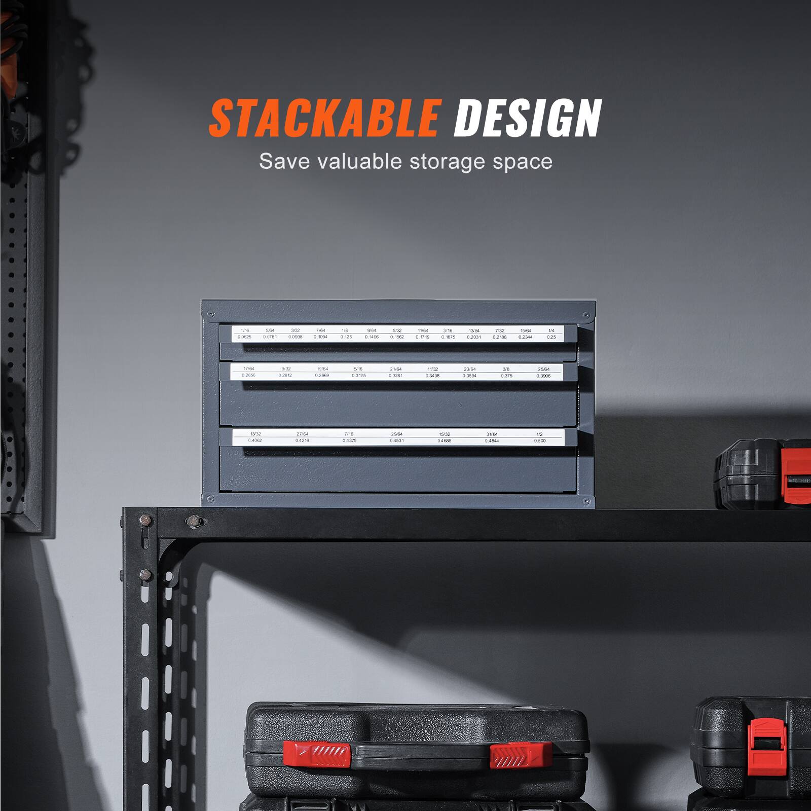 STACKABLE DESIGN  
Save valuable storage space